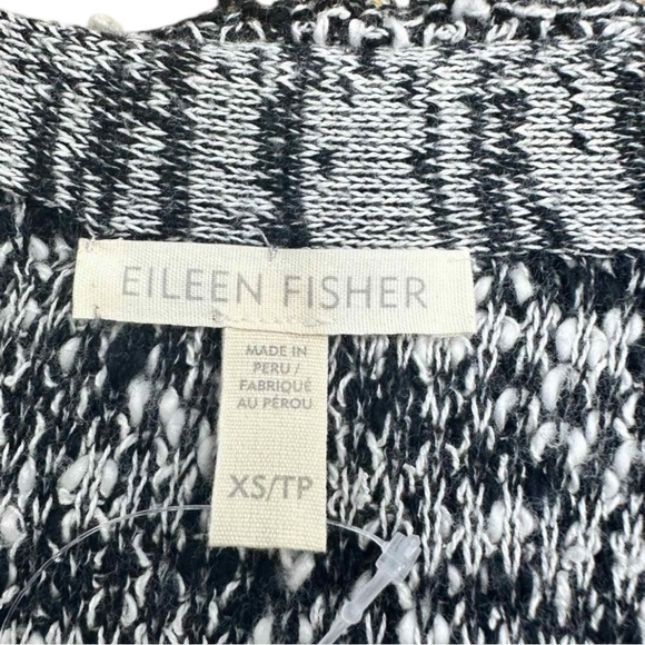EILEEN FISHER Black and White Textured Cardigan Size XS F0479 - Picture 5 of 11